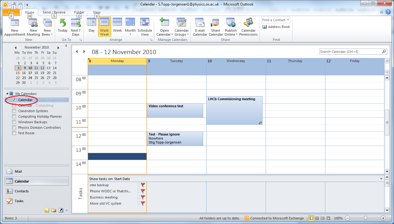 Schedule A Meeting Using Outlook 2010 University Of Oxford Department 