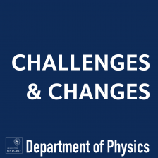 Logo saying 'Challenges and Changes Department of Physics'